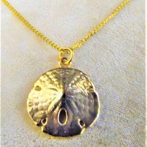 Gold dipped 20" chain Sand dollar Necklace